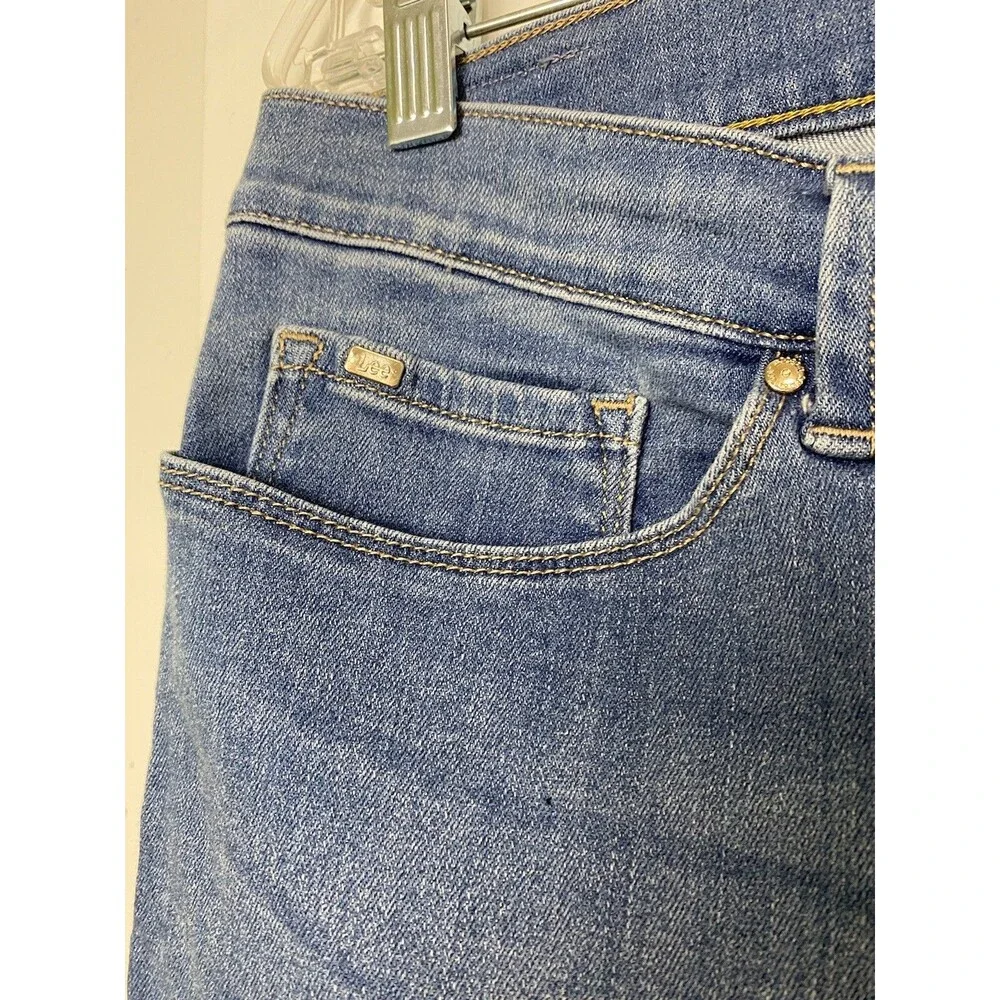 Lee Blue Jeans Women's 32 Sculpting Slim Fit Ankle Jegging Mid Rise Embroidered